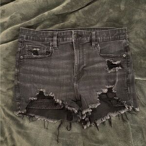 American Eagle Outfitters Next Level Stretch Black Charcoal Denim Shorts